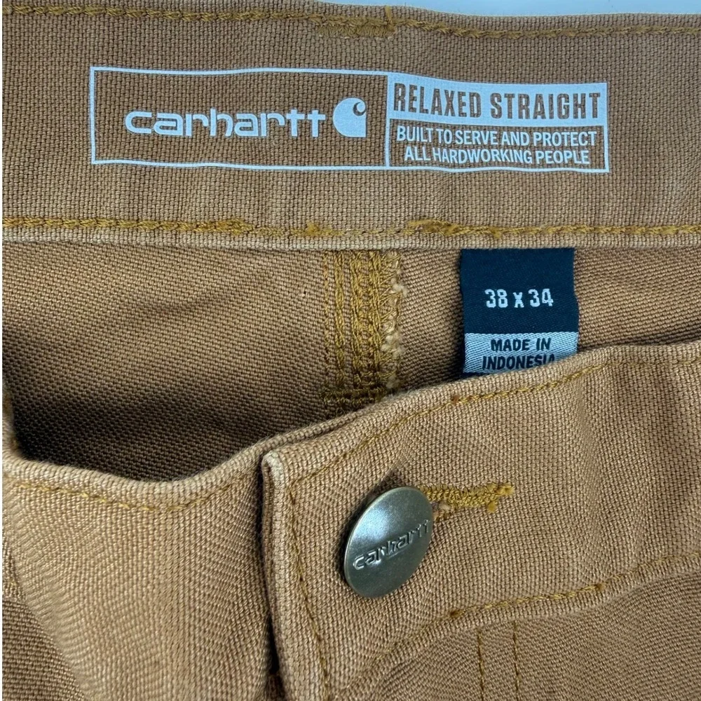 Carhartt Mens Rugged Flex Relaxed Fit Duck Double Front Utility Pants 38x34
